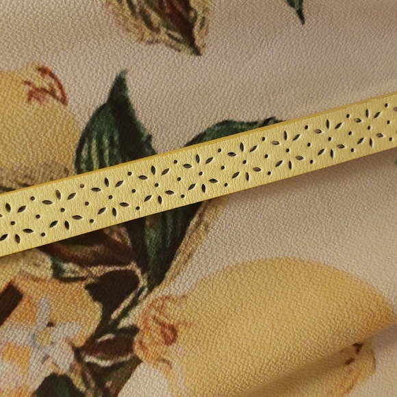 Yellow Lemon Printed Flounce Sleeve Ruffled Dress - Picture 9 of 9